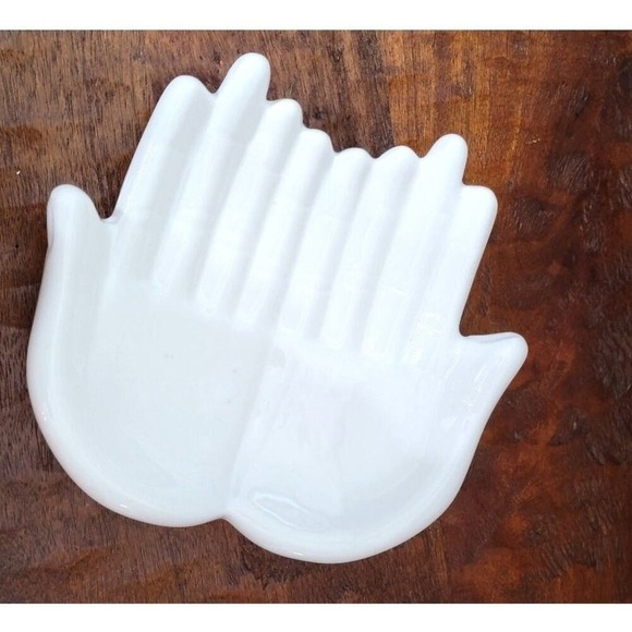 Japanese Sushi Plate Serving Hands Ceramic Trinkets Jewelry Holder Vanity Tray - Picture 2 of 9